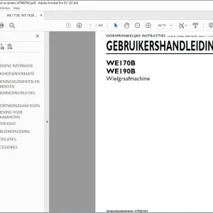 New Holland WE170B WE190B Wielgraafmachine GEBRUIKERSHANDLEIDING 47986764 - PDF DOWNLOAD