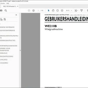 New Holland WE210B Wielgraafmachine GEBRUIKERSHANDLEIDING 47485171 - PDF DOWNLOAD