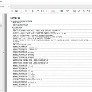 Same Tractor DORADO 66 Parts Catalog Manual - PDF DOWNLOAD