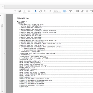 Same Tractor DORADO F 100 Parts Catalog Manual - PDF DOWNLOAD