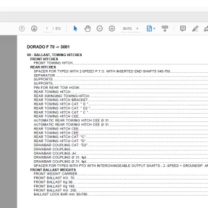 Same Tractor DORADO F 70 after 3001 Parts Catalog Manual - PDF DOWNLOAD