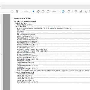 Same Tractor DORADO F 70 after 6001 Parts Catalog Manual - PDF DOWNLOAD