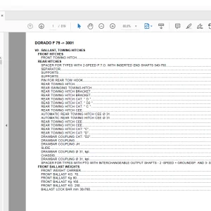 Same Tractor DORADO F 75 after 3001 Parts Catalog Manual - PDF DOWNLOAD