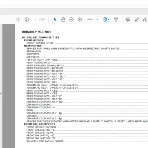 Same Tractor DORADO F 75 after 6001 Parts Catalog Manual - PDF DOWNLOAD