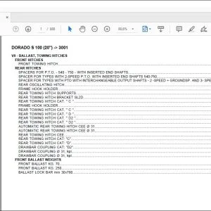 Same Tractor DORADO S 100(20") after 3001 Parts Catalog Manual - PDF DOWNLOAD