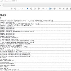 Same Tractor DORADO S 75(20") Parts Catalog Manual - PDF DOWNLOAD