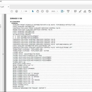 Same Tractor DORADO V 100 Parts Catalog Manual - PDF DOWNLOAD
