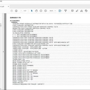 Same Tractor DORADO V 75 Parts Catalog Manual - PDF DOWNLOAD