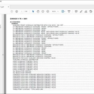 Same Tractor DORADO V 75 after 3001 Parts Catalog Manual - PDF DOWNLOAD
