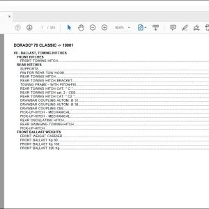 Same Tractor DORADO³ 70 CLASSIC after 10001 Parts Catalog Manual - PDF DOWNLOAD