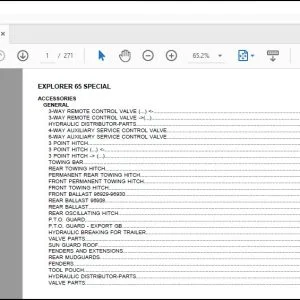 Same Tractor EXPLORER 65 SPECIAL Parts Catalog Manual - PDF DOWNLOAD
