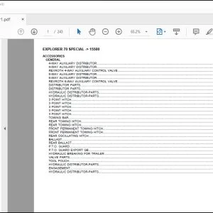 Same Tractor EXPLORER 70 SPECIAL after 15500 Parts Catalog Manual - PDF DOWNLOAD