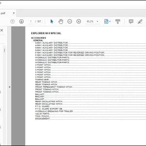 Parts List Manual for Same Explorer 60 II Special Tractor PDF