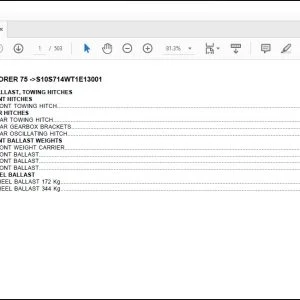 Same Tractor Explorer 75 after S10S714WT1E13001 Parts Catalog Manual - PDF DOWNLOAD