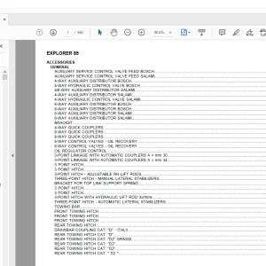 Same Tractor Explorer 85 Parts Catalog Manual - PDF DOWNLOAD