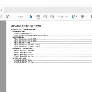 Same Tractor Explorer II 85 Special after 20000 Parts Catalog Manual - PDF DOWNLOAD