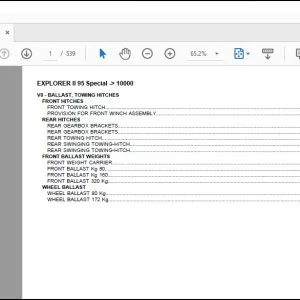 Same Tractor Explorer II 95 Special after 10000 Parts Catalog Manual - PDF DOWNLOAD