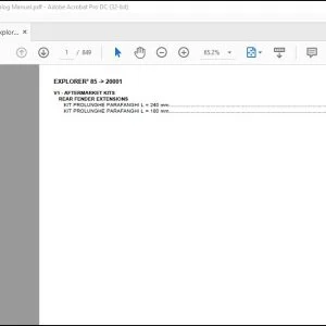 Same Tractor Explorer³ 85 after 20001 Parts Catalog Manual - PDF DOWNLOAD