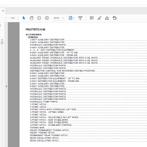 Same Tractor FRUTTETO II 60 Parts Catalog Manual - PDF DOWNLOAD