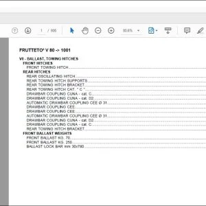 Same Tractor Frutteto’V 80 after 1001 Parts Catalog Manual  - PDF DOWNLOAD