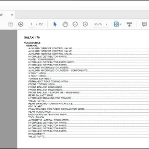 Same Tractor Galaxi 170 Parts Catalog Manual - PDF DOWNLOAD