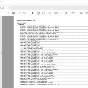 Same Tractor Golden 60 Compatto Parts Catalog Manual - PDF DOWNLOAD
