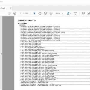 Same Tractor Golden 85 Compatto Parts Catalog Manual  - PDF DOWNLOAD