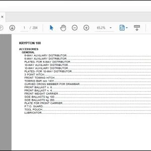 Same Tractor Krypton 100 Parts Catalog Manual - PDF DOWNLOAD