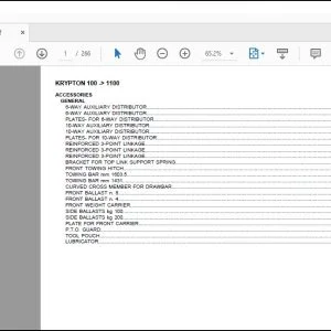 Same Tractor Krypton 100 after 1100 Parts Catalog Manual - PDF DOWNLOAD