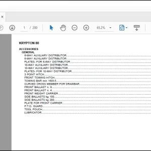 Same Tractor Krypton 80 Parts Catalog Manual - PDF DOWNLOAD