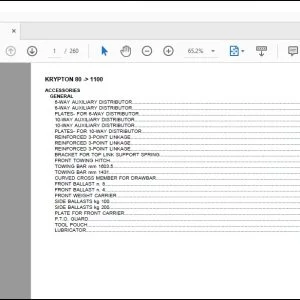 Same Tractor Krypton 80 after 1100 Parts Catalog Manual - PDF DOWNLOAD