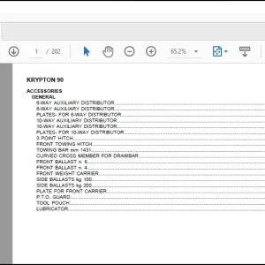 Same Tractor Krypton 90 Parts Catalog Manual - PDF DOWNLOAD
