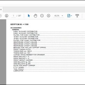 Same Tractor Krypton 90 after 1100 Parts Catalog Manual - PDF DOWNLOAD