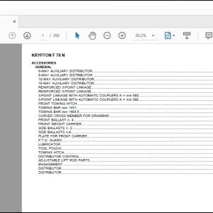 Same Tractor Krypton F 78 N Parts Catalog Manual - PDF DOWNLOAD