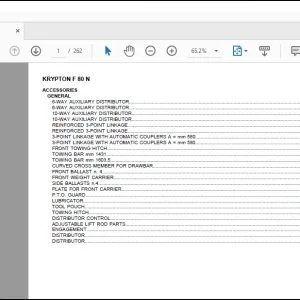 Same Tractor Krypton F 80 N Parts Catalog Manual - PDF DOWNLOAD