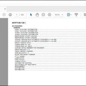 Same Tractor Krypton F 88 C Parts Catalog Manual - PDF DOWNLOAD
