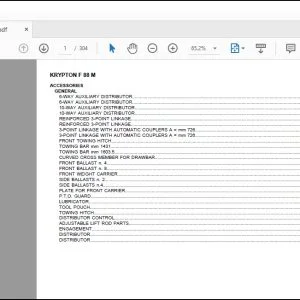 Same Tractor Krypton F 88 M Parts Catalog Manual - PDF DOWNLOAD