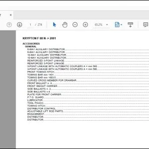 Same Tractor Krypton F 88 N after 2001 Parts Catalog Manual - PDF DOWNLOAD