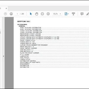 Same Tractor Krypton F 98 C Parts Catalog Manual - PDF DOWNLOAD