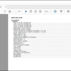 Same Tractor Krypton F 98 M Parts Catalog Manual -  PDF DOWNLOAD