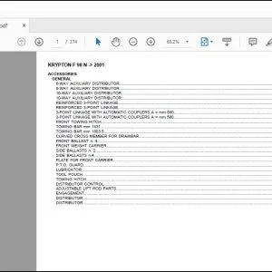 Same Tractor Krypton F 98 N after 2001 Parts Catalog Manual - PDF DOWNLOAD
