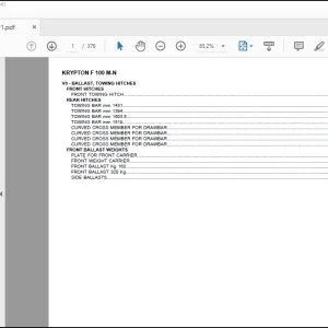 Same Tractor Krypton F 100 M N Parts Catalog Manual - PDF DOWNLOAD