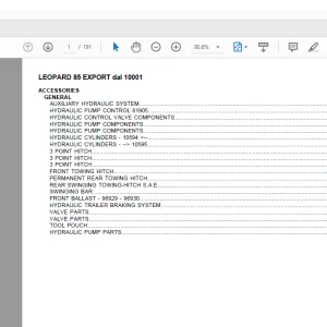 Same Tractor Leopard 85 Export Parts Catalog Manual - PDF DOWNLOAD