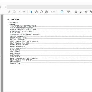 Same Tractor ROLLER 70 W Parts Catalog Manual - PDF DOWNLOAD