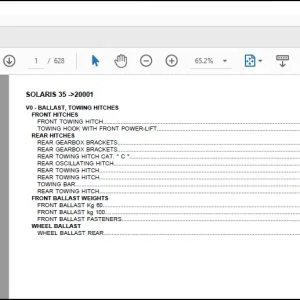 Same Tractor SOLARIS 35 after 20001 Parts Catalog Manual - PDF DOWNLOAD