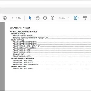 Same Tractor SOLARIS 45 after 15001 Parts Catalog Manual - PDF DOWNLOAD