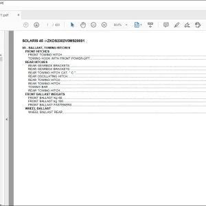 Same Tractor SOLARIS 45 after ZKDS2302V0MS20001 Parts Catalog Manual - PDF DOWNLOAD
