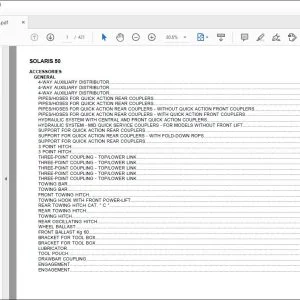 Same Tractor SOLARIS 50 Parts Catalog Manual - PDF DOWNLOAD