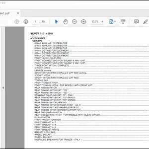Same Tractor Silver 110 after 3001 Parts Catalog Manual - PDF DOWNLOAD