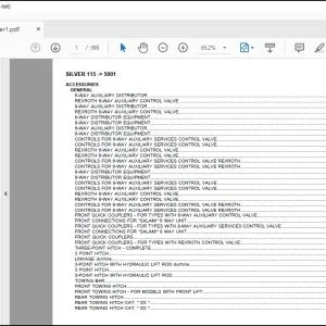 Same Tractor Silver 115 after 5001 Parts Catalog Manual -  PDF DOWNLOAD
